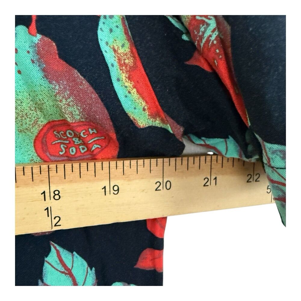 Scotch & Soda Camp Shirt Sz 36 Small Amsterdam Radiate Positivity Lemon Print - Picture 7 of 10